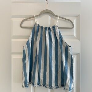 Maeve by Anthropologie stripe halter neck top // Blue & White.